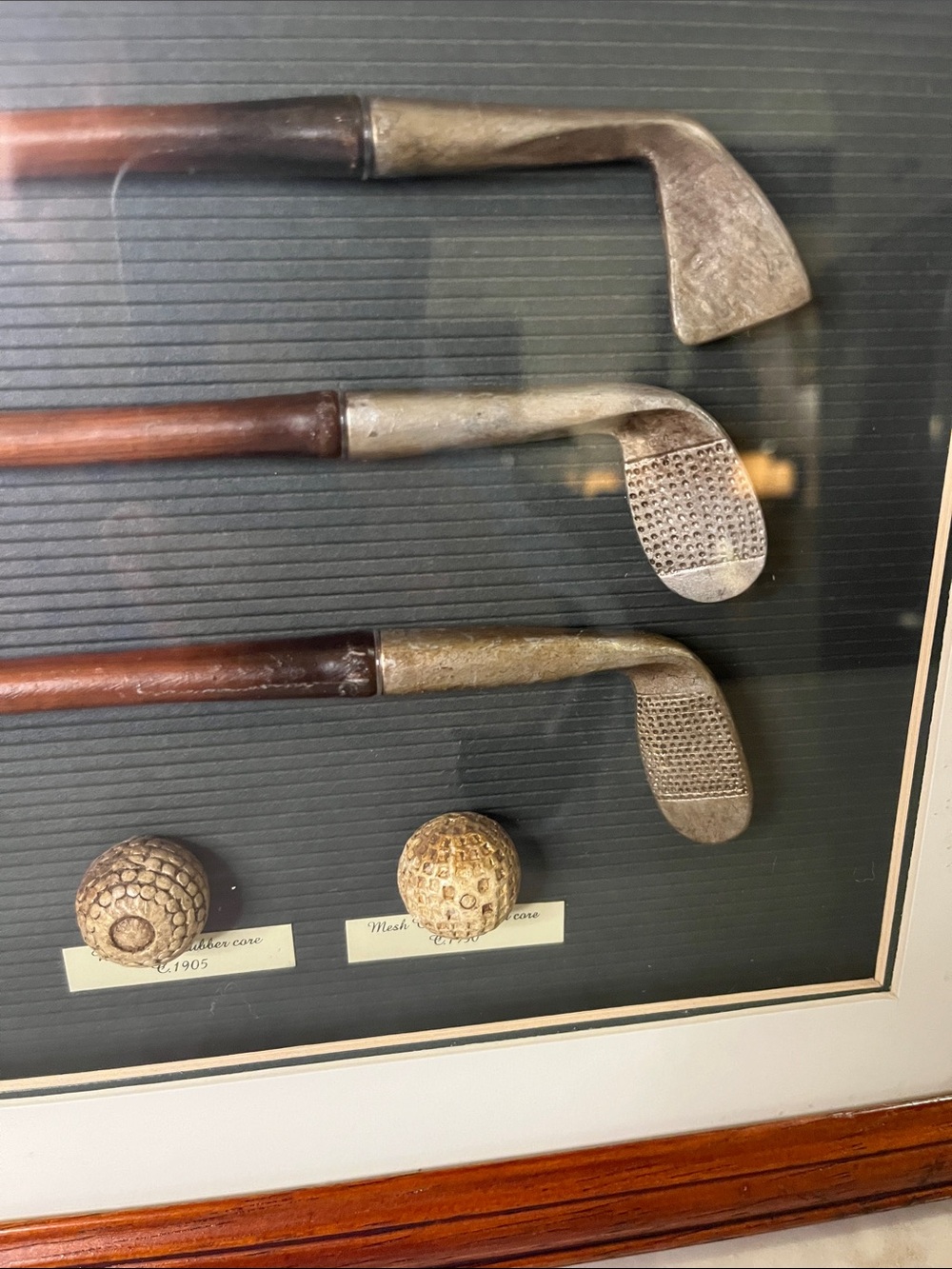 Framed History of Golf Evolution of Clubs Irons Balls Shadow Box Display Vintage - Picture 10 of 13
